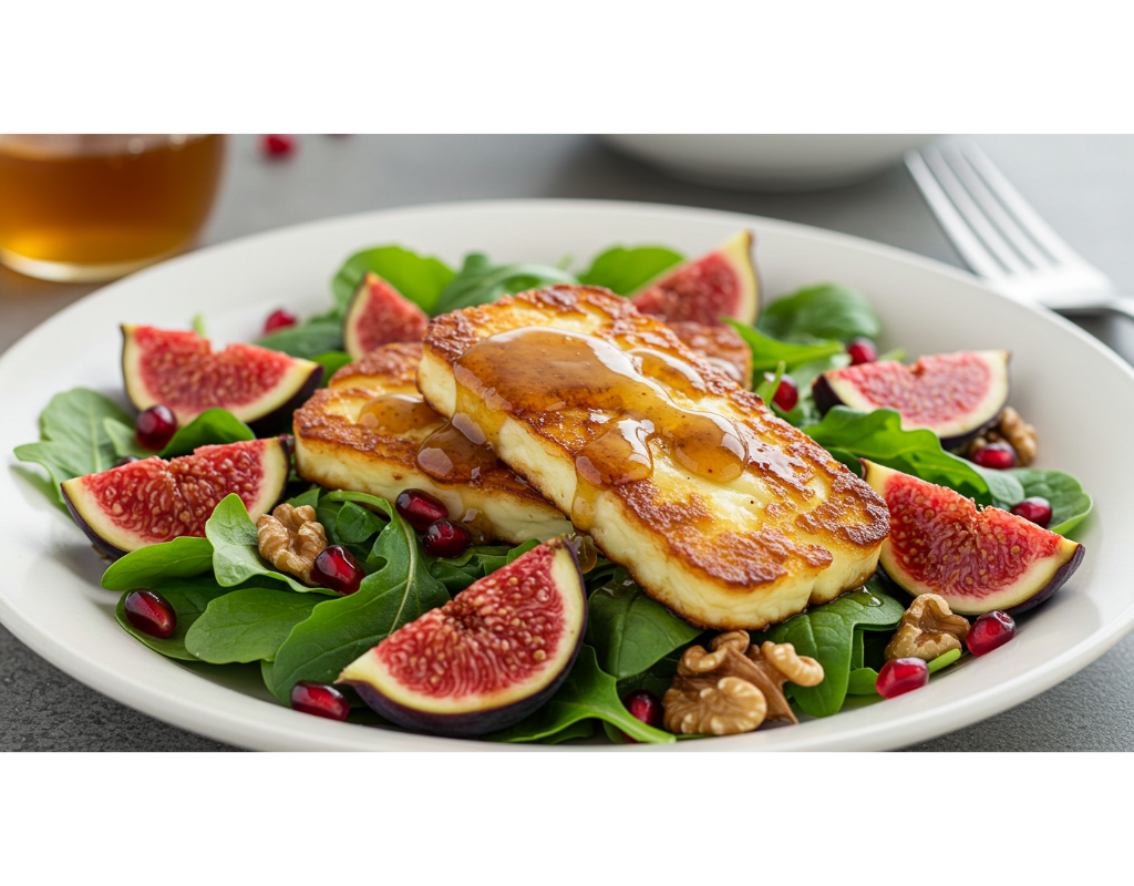 Spiced Honey-Glazed Halloumi & Fig Salad
