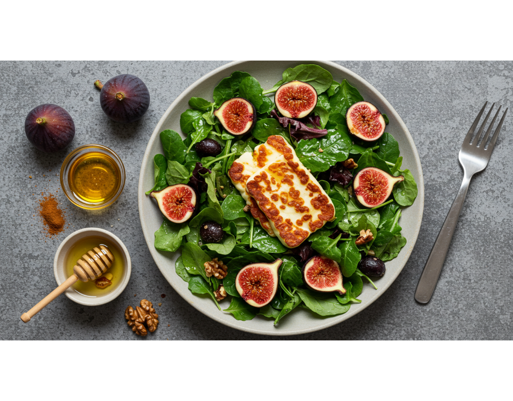 Spiced Honey-Glazed Halloumi & Fig Salad