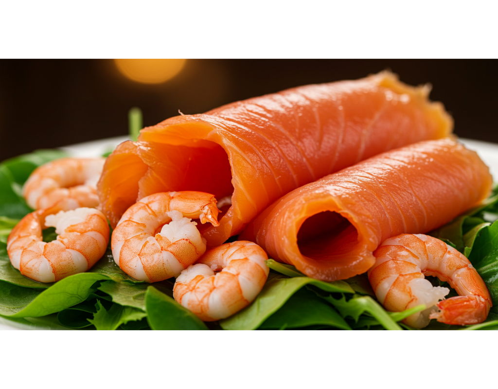 Smoked Salmon with Prawns