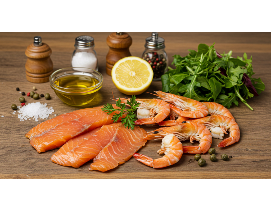 Smoked Salmon with Prawns