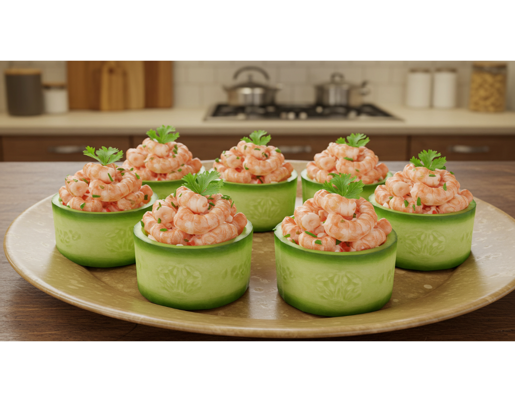 Cucumber Prawn Cocktail Cups