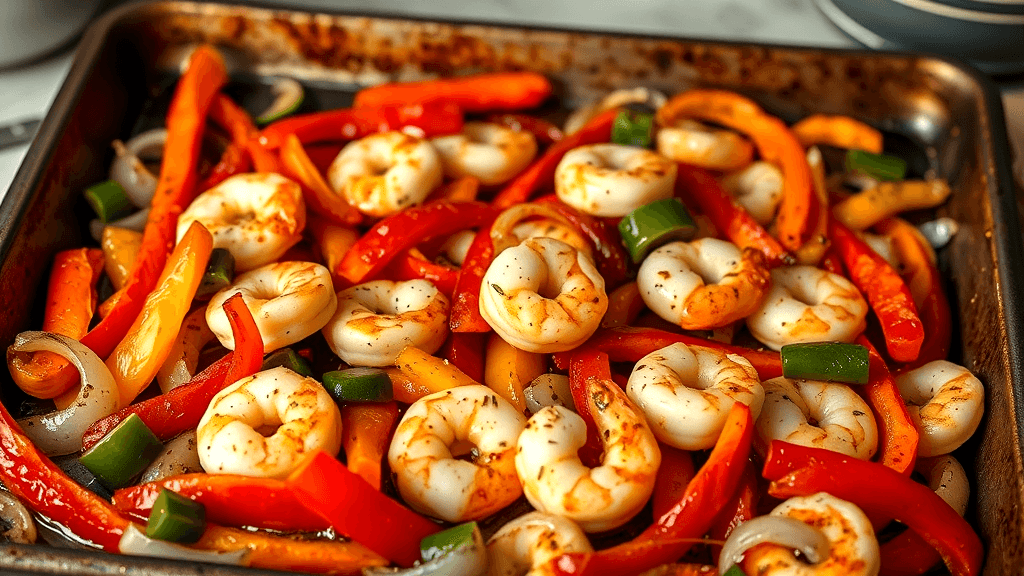Sheet pan shrimp fajitas recipe