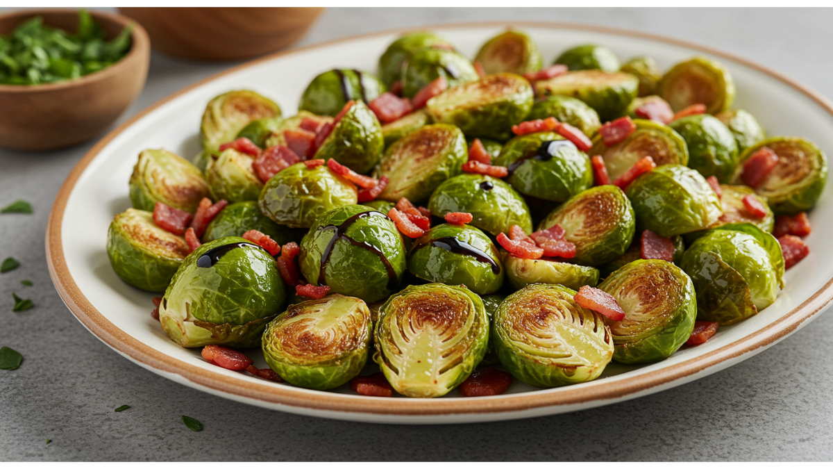 Christmas side dish recipes Bacon Roasted Brussels Sprouts