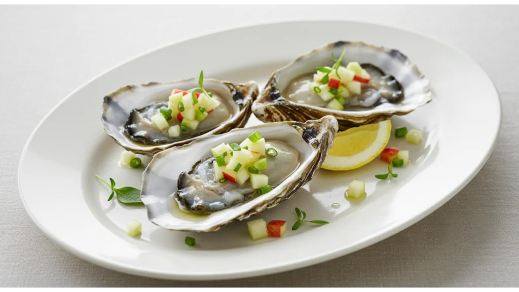 Oysters with Apple Horseradish Dressing