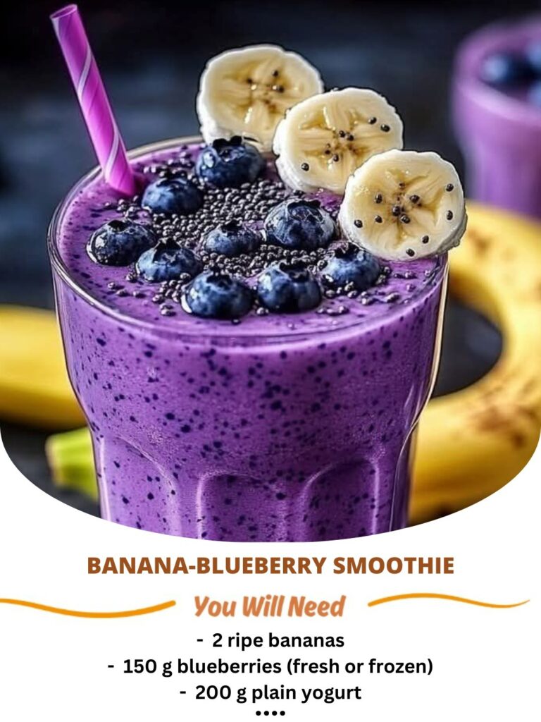 Refreshing Banana-Blueberry Smoothie – Best Healthy Breakfast or Snack Recipe! 3 Banana-Blueberry Smoothie