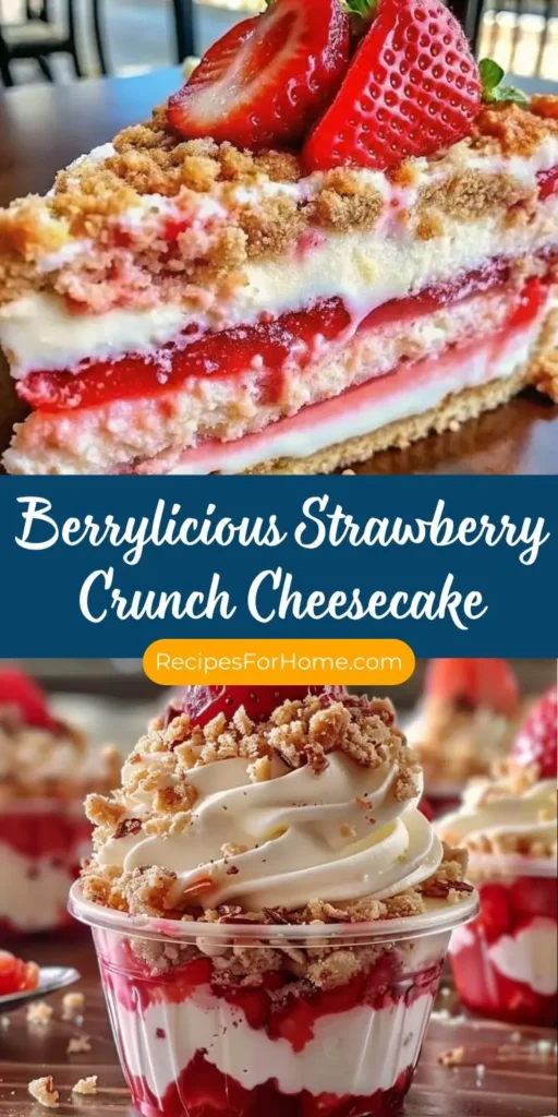 Berrylicious Strawberry Crunch Cheesecake