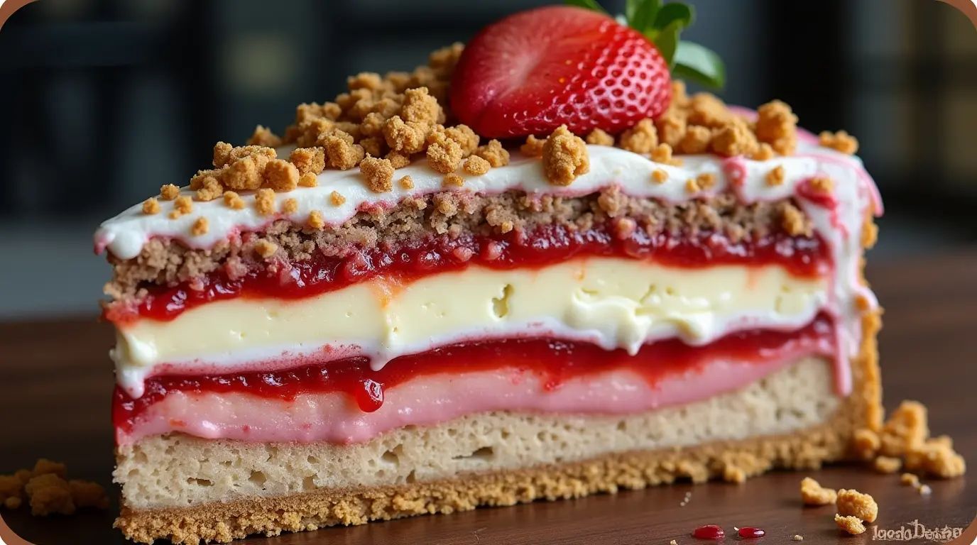 Berrylicious Strawberry Crunch Cheesecake