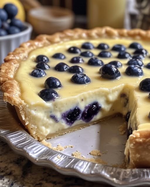 Creamy Blueberry Custard Pie
