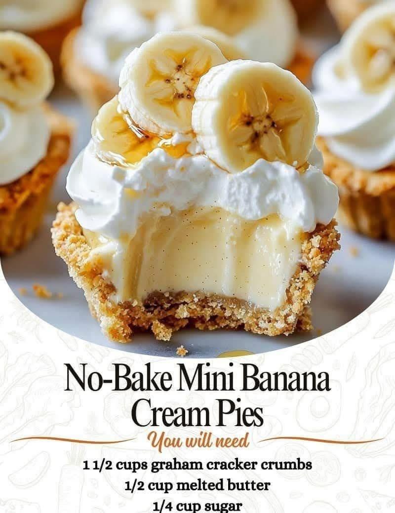 No-Bake Mini Banana Cream Pies