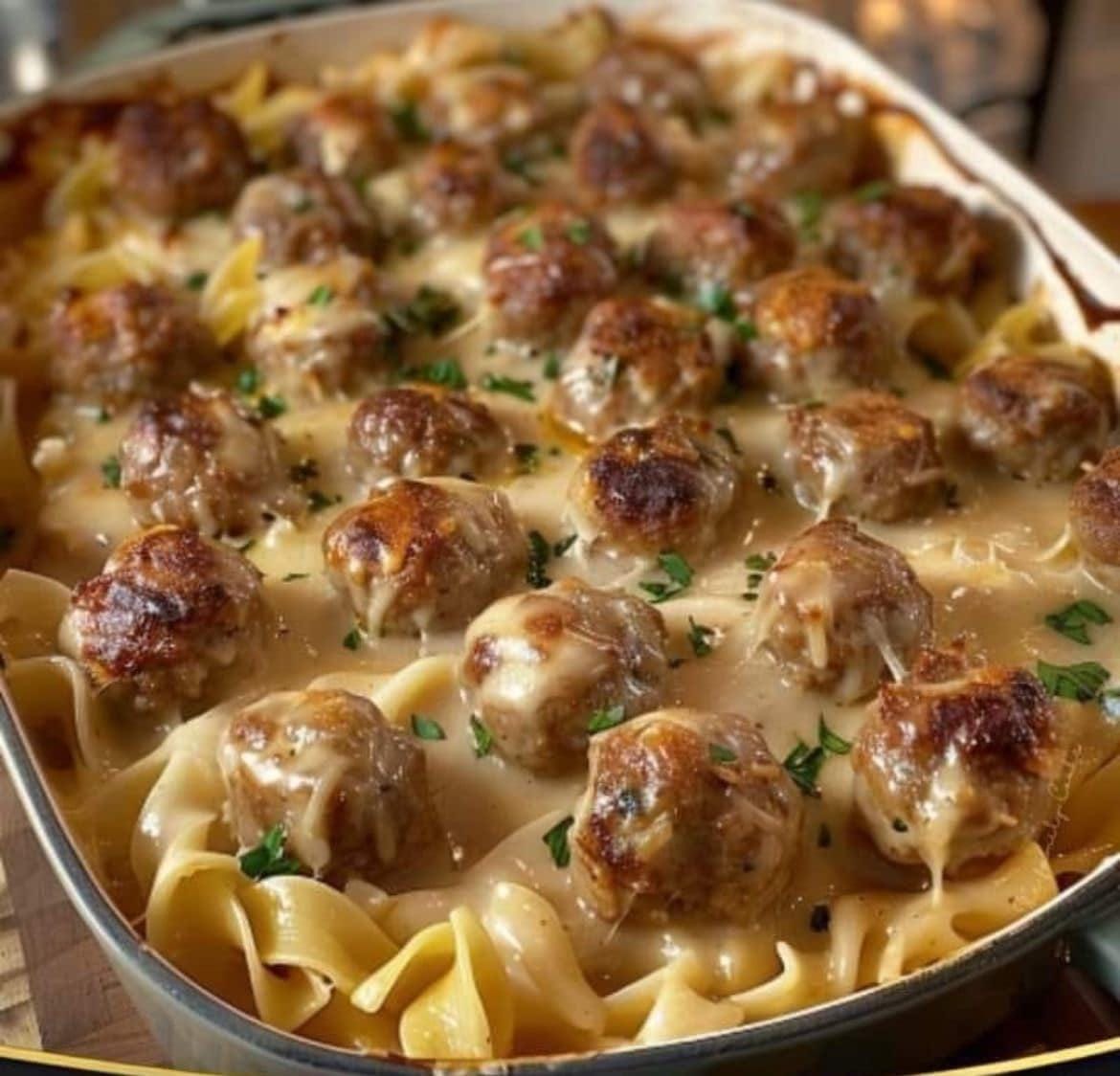 Swedish Meatball Noodle Bake tonight
