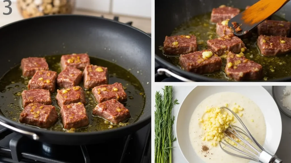 Skillet heating with olive oil