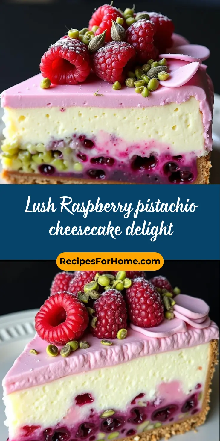 Lush Raspberry pistachio cheesecake delight