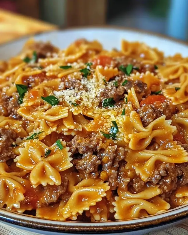 Velveeta Beef Pasta with Bowtie Noodles